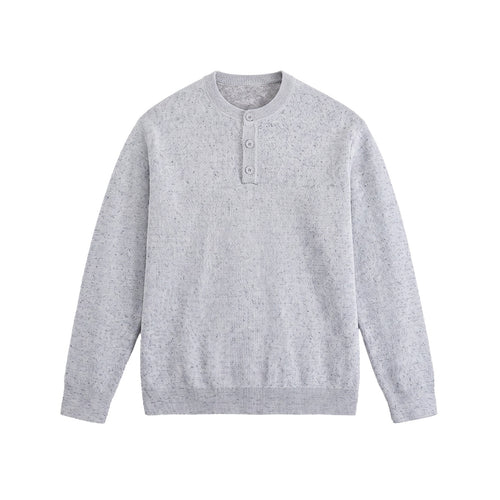 Herren Strukturierter Henley‑Strickpullover mit Dreifach‑Knopfleiste Shop Nory