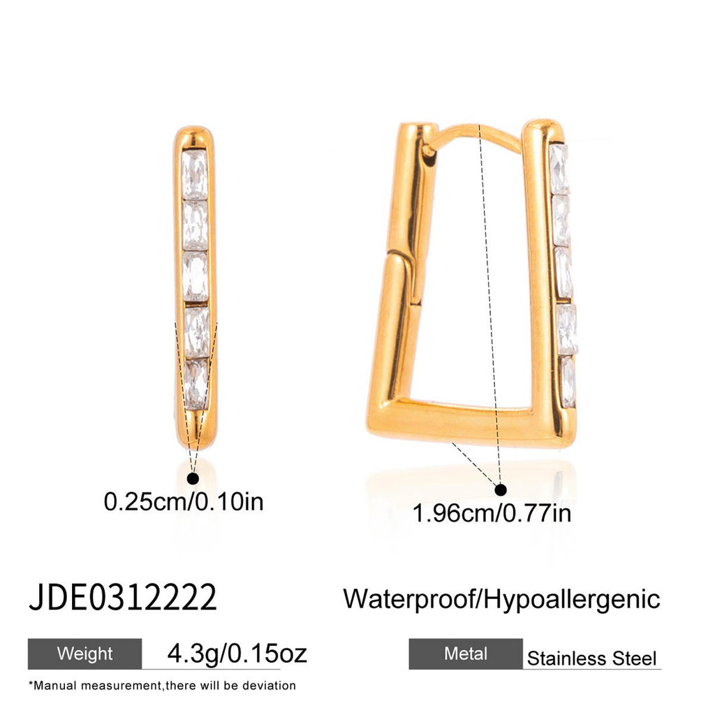 Damen Edelstahl Ohrhänger mit funkelnden Zirkonia und modernem Design Shop Nory