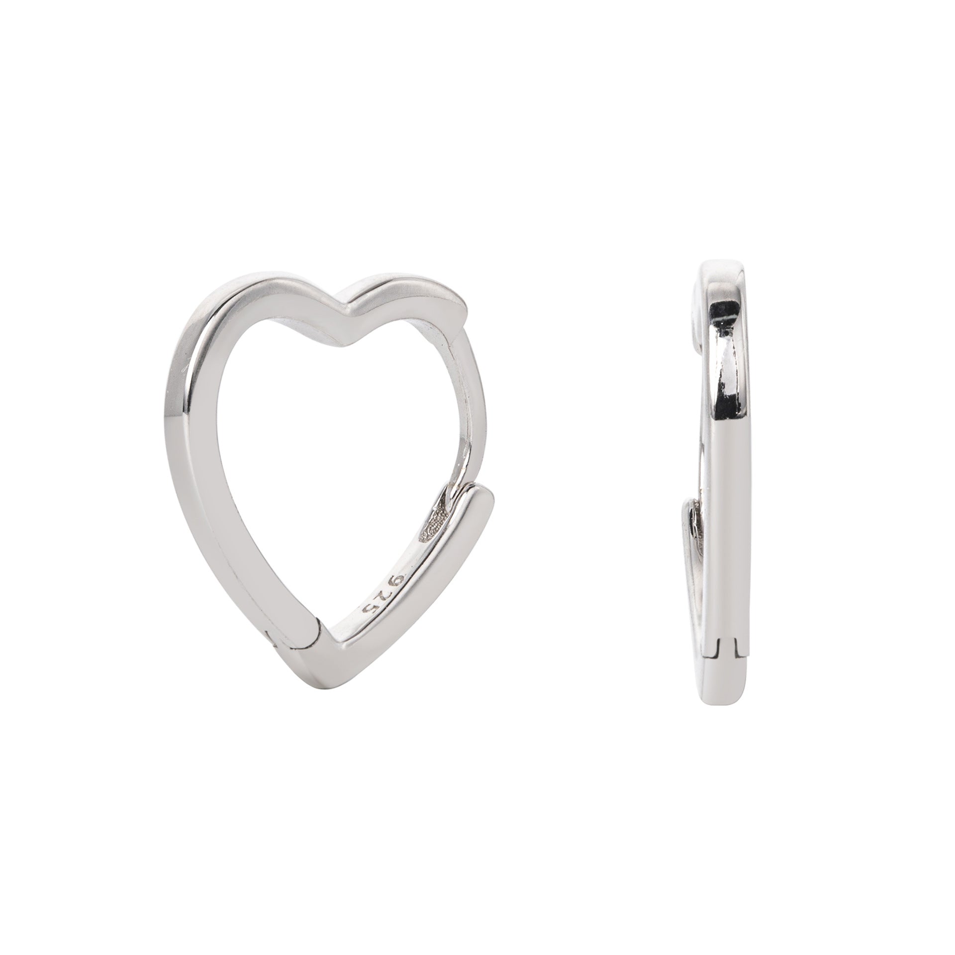Damen Ohrringe in Herzform aus hochwertigem 925 Sterling Silber Shop Nory