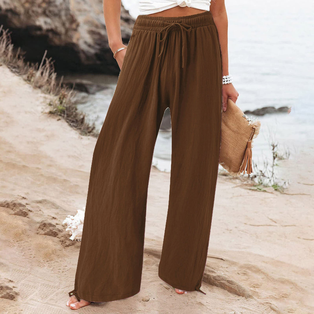Damen Weite hose mit elastischem Bund und praktischen Taschen
