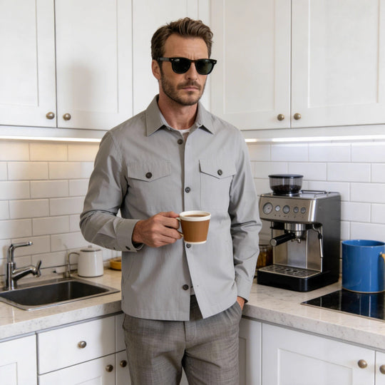 Herren Hemdjacke mit Pattentaschen und leichter Baumwollmischung Shop Nory