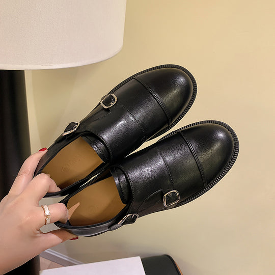 Damen Doppel-Monkstrap-Brogues aus Glattleder mit Brogue-Perforation und Komfortfußbett Shop Nory