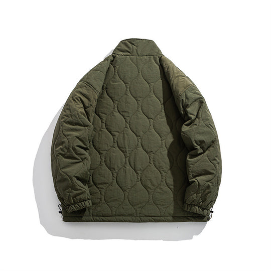 Unisex Boxy-Steppjacke im Military-Liner-Stil mit hohem Stehkragen und verstellbarem Saum Shop Nory