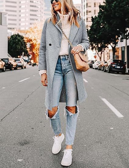 Damen Eleganter Wollmantel
