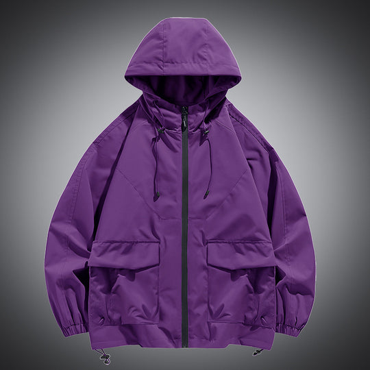 Herren Oversize Kapuzen-Windbreaker mit Multi‑Taschen, Mesh‑Einsätzen und Kordelzug Shop Nory
