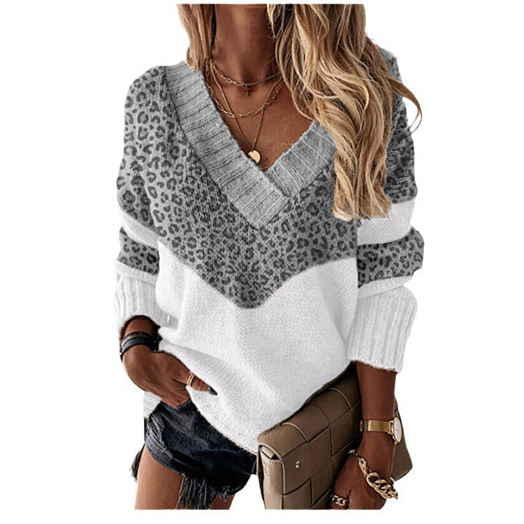 Damen nan V-Ausschnitt Strickpullover mit Chevron-Muster und Oversize-Schnitt Shop Nory
