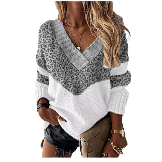 Damen nan V-Ausschnitt Strickpullover mit Chevron-Muster und Oversize-Schnitt Shop Nory