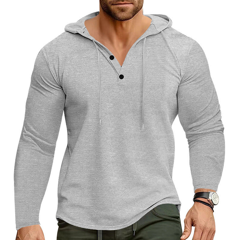 Herren lässiges Kapuzenshirt mit strukturierter Oberfläche