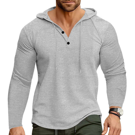 Herren lässiges Kapuzenshirt mit strukturierter Oberfläche