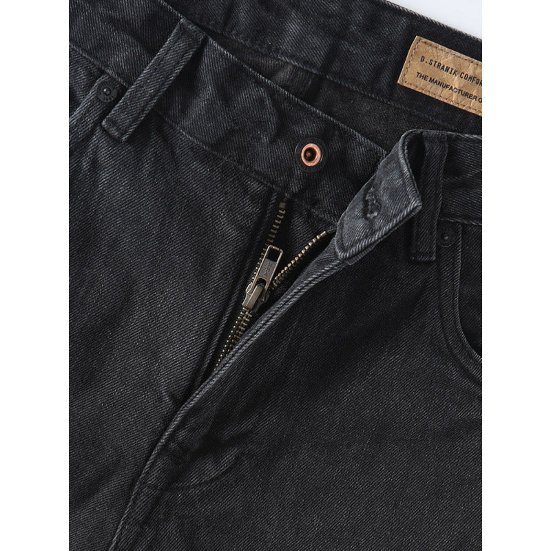 Herren Tapered Relaxed Denim-Jeans mit hoher Bundhöhe und cleaner Used-Optik Shop Nory
