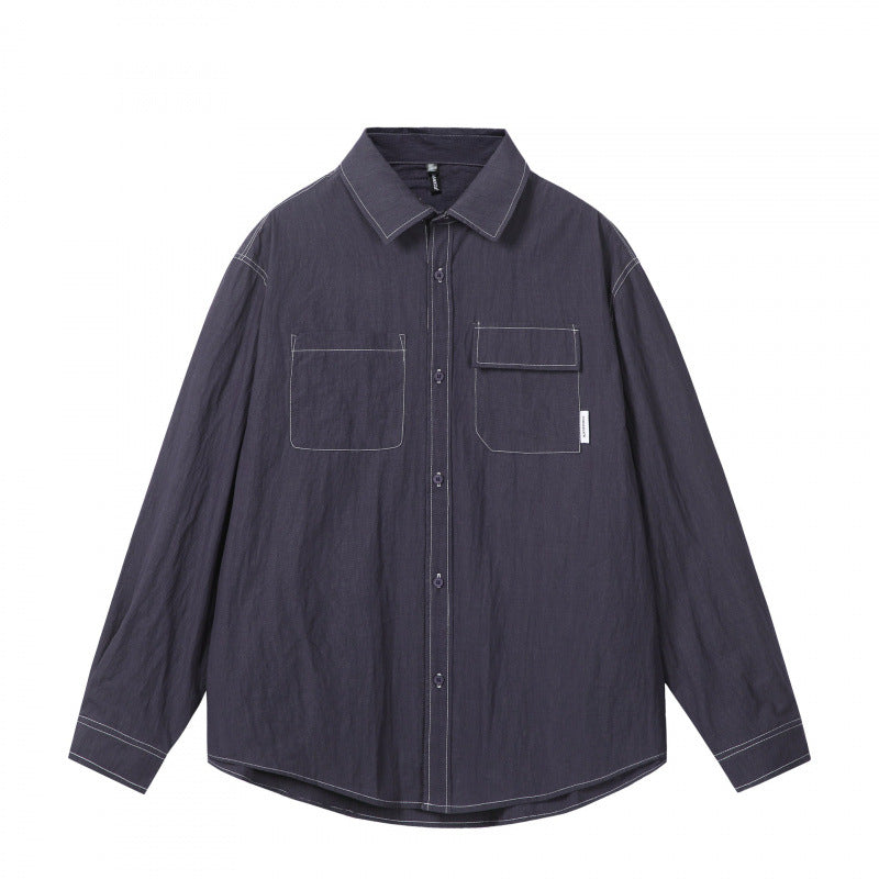 Herren Overshirt im Boxy‑Schnitt mit Kontrastnaht und aufgesetzten Brusttaschen Shop Nory
