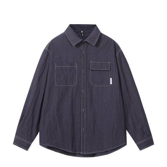 Herren Overshirt im Boxy‑Schnitt mit Kontrastnaht und aufgesetzten Brusttaschen Shop Nory