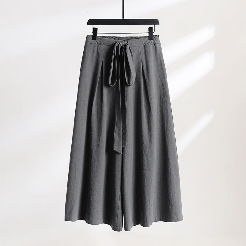 Damen Palazzo-Culotte mit elastischem Bund und Bindegürtel Shop Nory