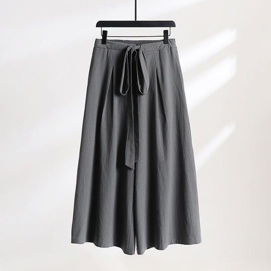 Damen Palazzo-Culotte mit elastischem Bund und Bindegürtel Shop Nory