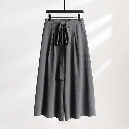 Damen Palazzo-Culotte mit elastischem Bund und Bindegürtel Shop Nory