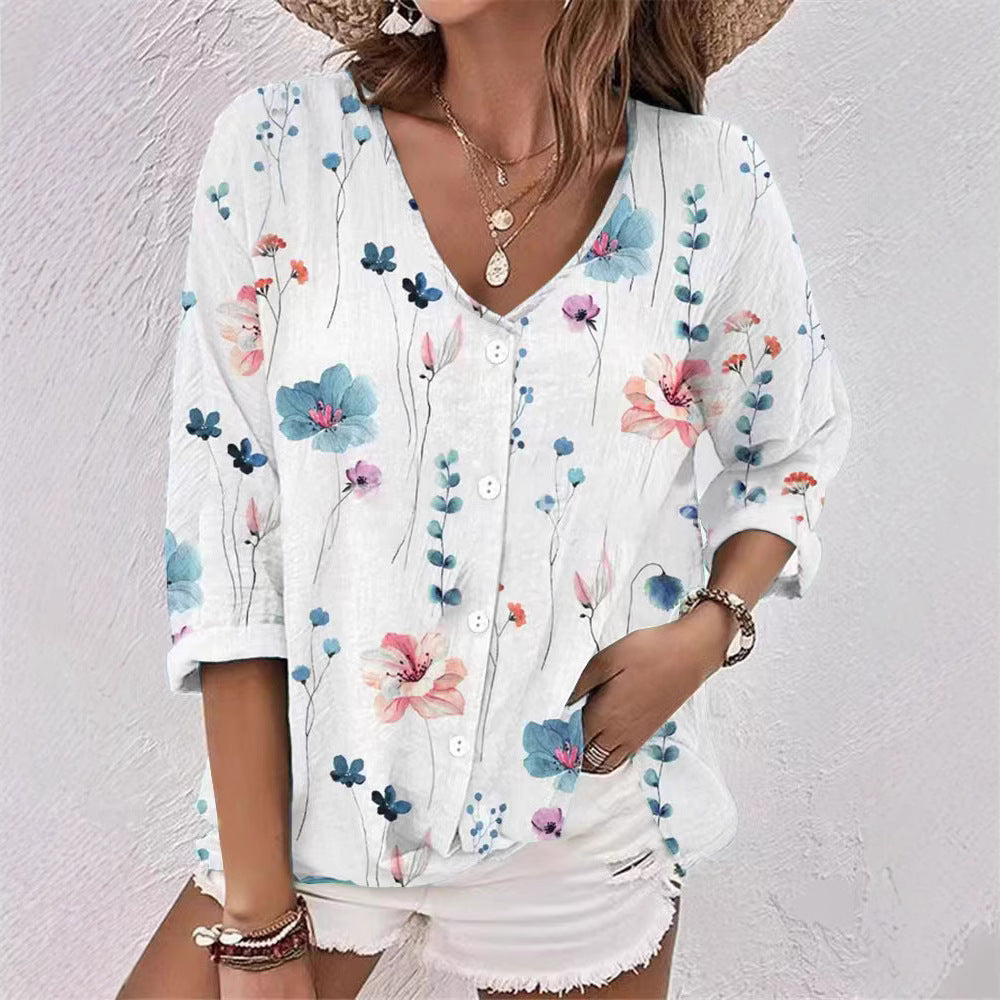 Damen Bluse mit floralem Druck und lässigem Schnitt