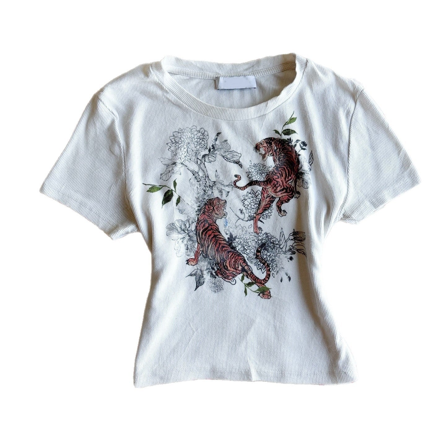 Damen T-Shirt mit kreativem Tigerdesign