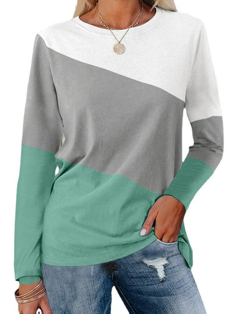 Damen Langärmeliges Oversize-Sweatshirt mit abstraktem Aquarell-Mosaikprint Shop Nory
