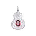 Damen eleganter Anhänger mit rot funkelndem Zirkon Stein Shop Nory