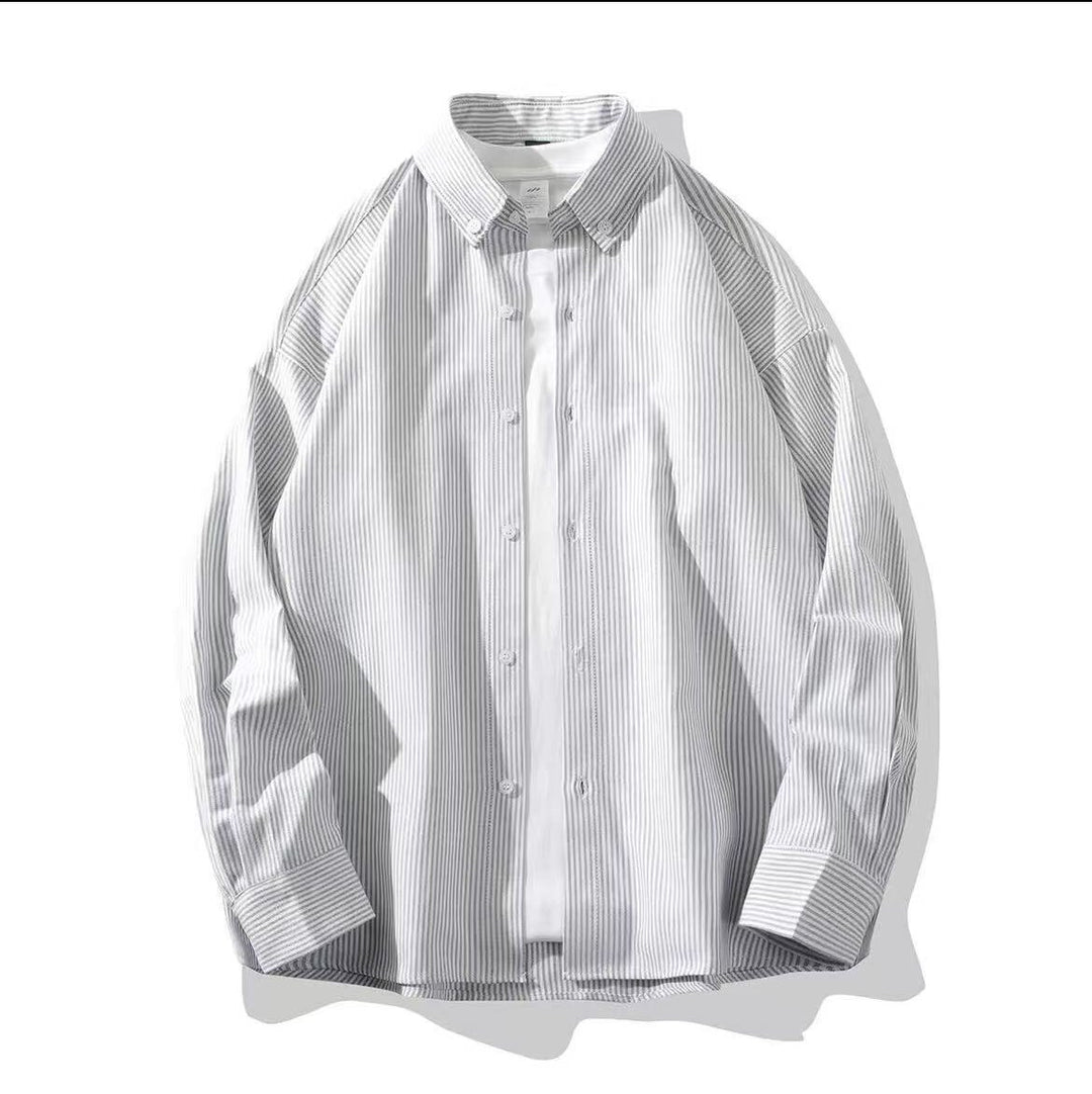 Herren Oversize Button-Down Hemd aus Baumwollmischung mit feinen Nadelstreifen Shop Nory