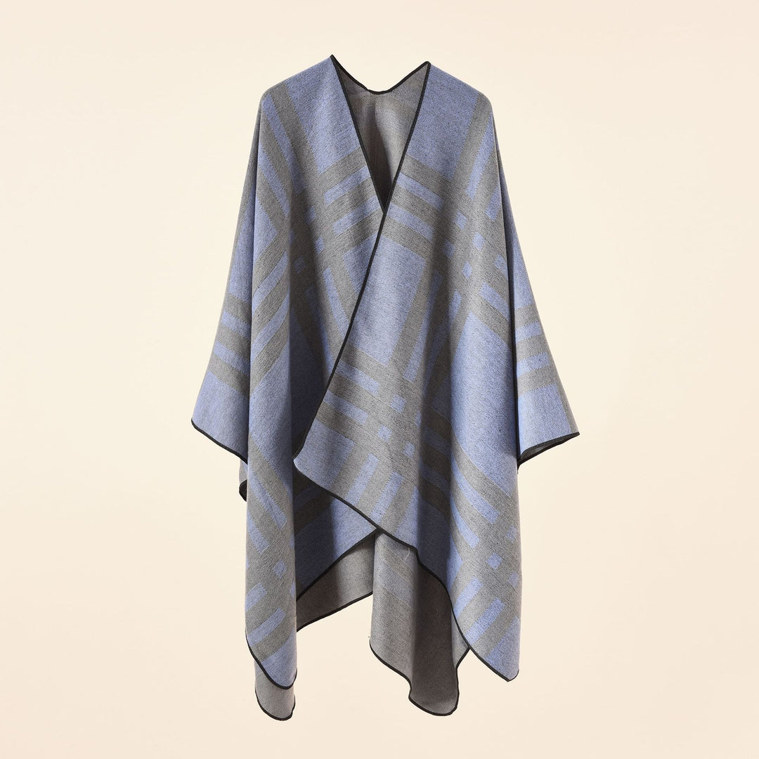 Damen Feiner Jacquard-Kimono-Umhang mit kontrastierter Kettelkante Shop Nory