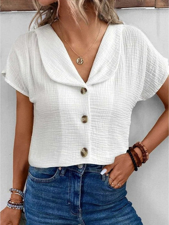 Lässiges T-Shirt Mit Knopf Für Frauen Für Damen