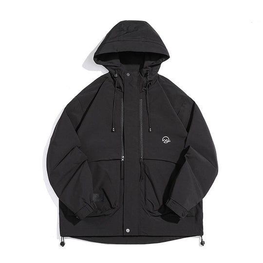 Unisex Technische Outdoorjacke im Boxy‑Cut mit Kapuze und vertikalen Brustreißverschlüssen Shop Nory