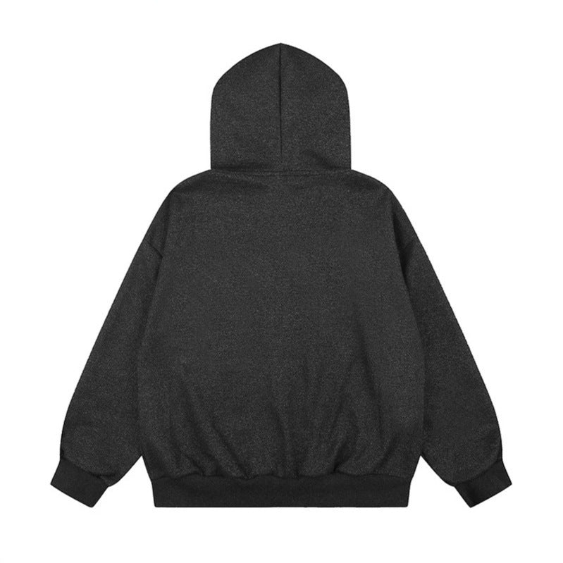 Damen Kapuzen-Zipjacke im Oversize-Cut mit gestickter Dackel-Illustration und Vichy-Detail Shop Nory