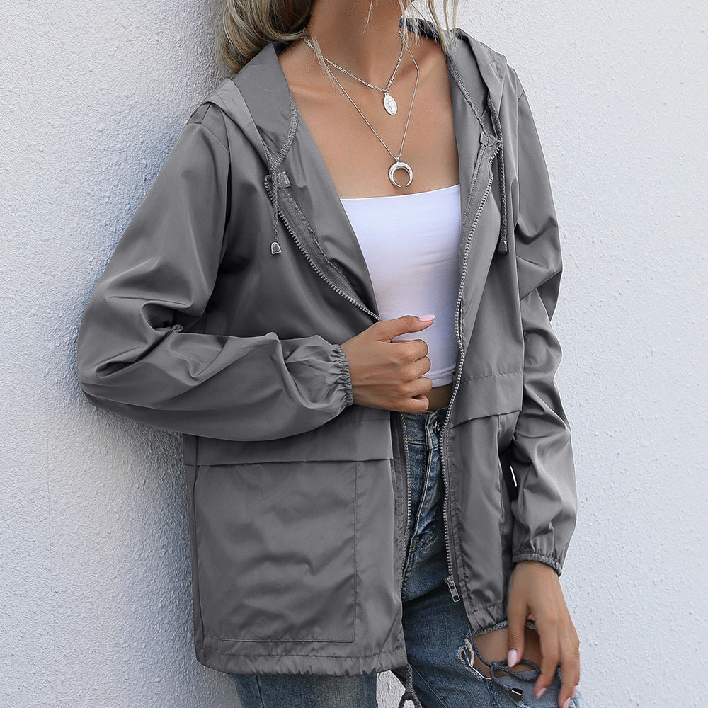 Damen Freizeitjacke mit verstellbarem Kordelzug und leichtem Material