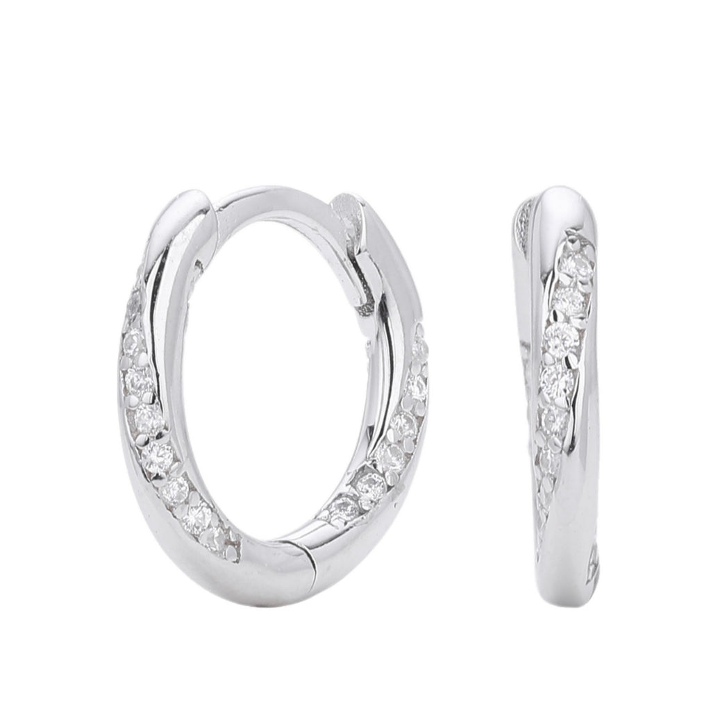 Damen Creolen mit funkelnden Zirkonia und hochwertigem 925 Sterling Silber Shop Nory