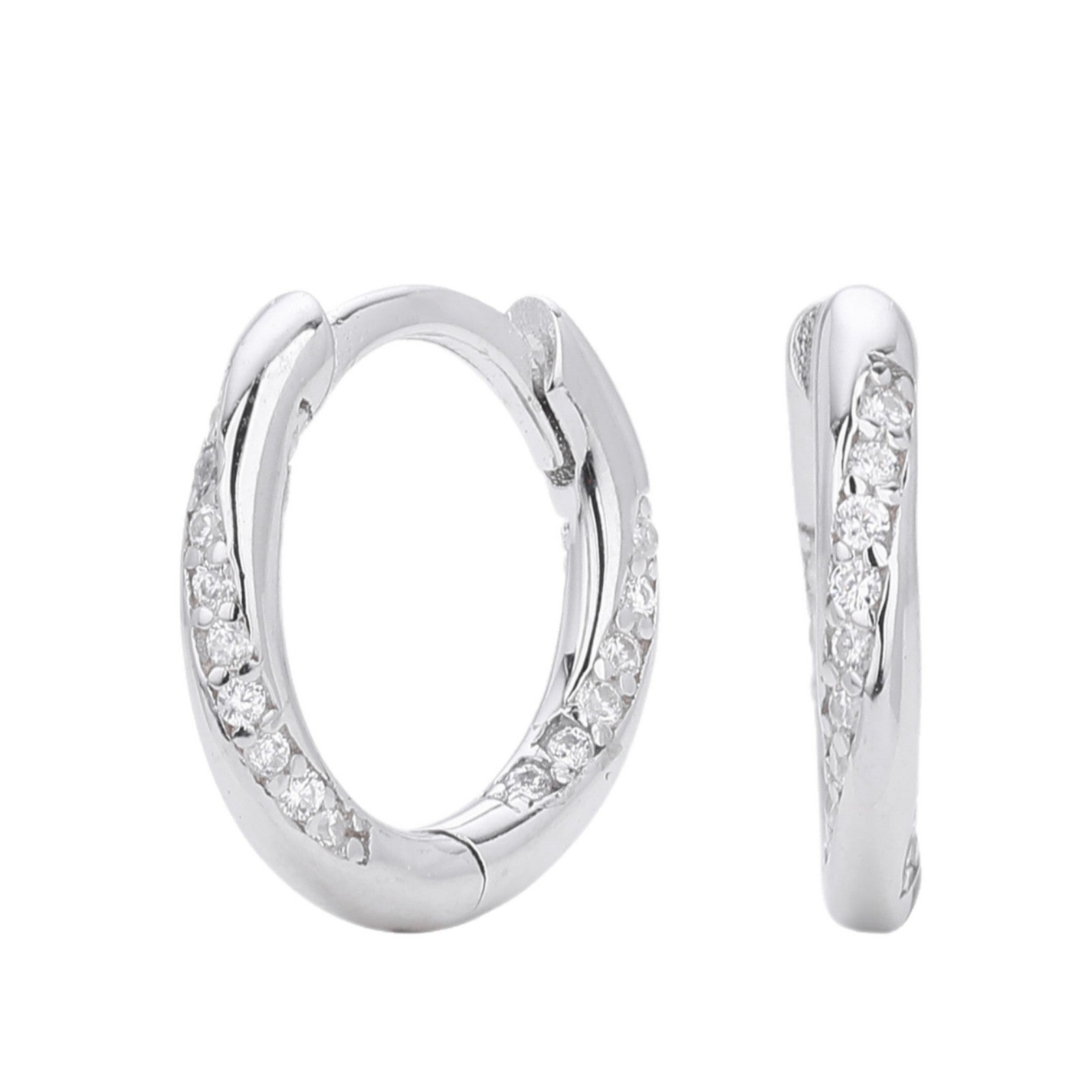Damen Creolen mit funkelnden Zirkonia und hochwertigem 925 Sterling Silber Shop Nory
