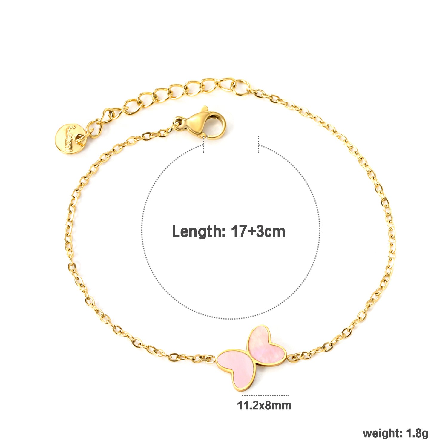 Damen Armband mit filigranen Schmetterlingsanhängern Shop Nory