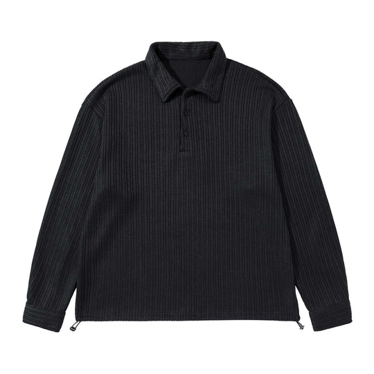 Herren Strukturiertes Poloshirt-Strickpullover mit Knopfleiste und Waffelstrick Shop Nory