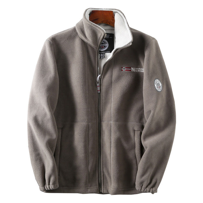 Herren Fleecejacke mit Stehkragen, durchgehendem Reißverschluss und Teddy-Innenfutter Shop Nory