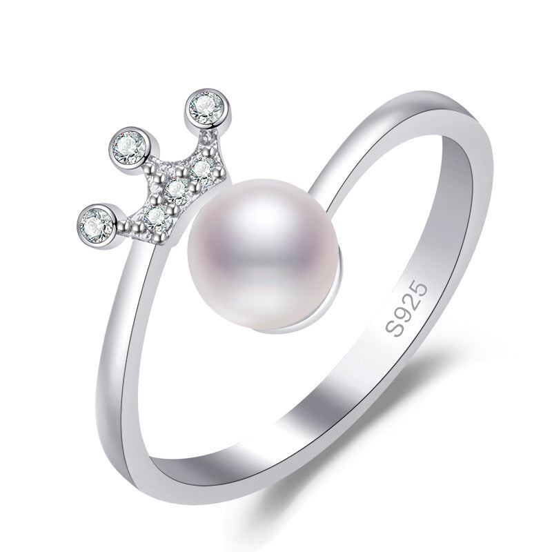 Damen eleganter Ring mit Perlenakzent und funkelnden Zirkonia Shop Nory