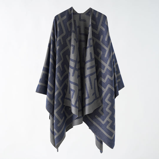 Damen Reversibler Jacquard-Überwurf mit grafischem Muster Shop Nory