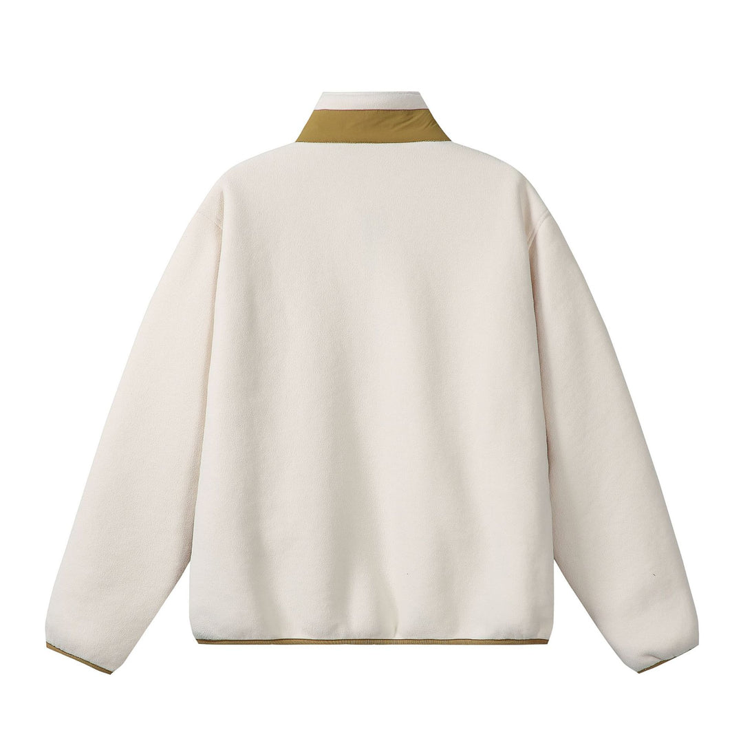 Unisex Oversize Fleece-Zipjacke mit Stehkragen und Kontrastpaspel Shop Nory