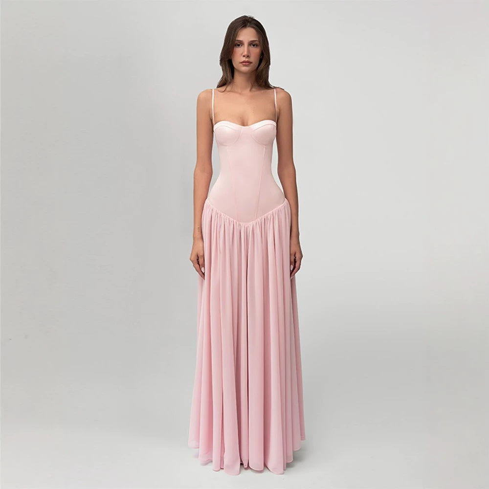 Damen nan modellierendes Bustier-Abendkleid mit vorgeformter Miederkonstruktion und weitfallendem Chiffon-Tellerrock