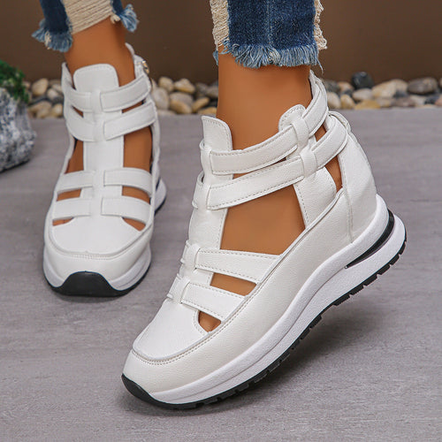 Damen Wedge-Sneaker mit verstellbaren Riemen und atmungsaktiver Sohle