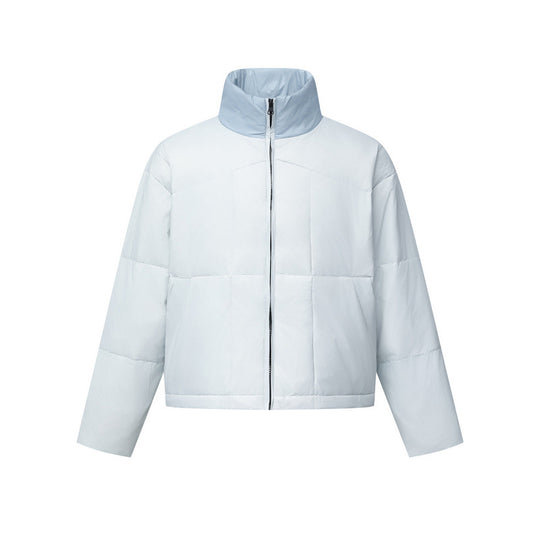 Unisex Boxy-Pufferjacke mit Stehkragen in Kontrastoptik und quadratischer Steppung Shop Nory