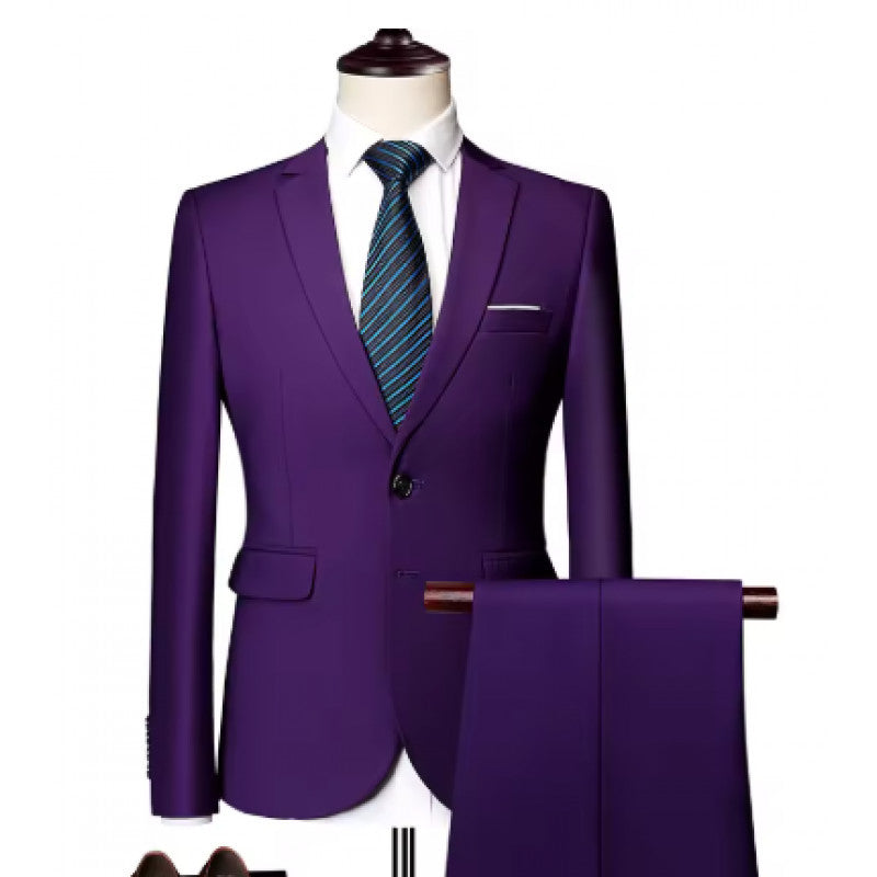 Herren Taillierter Zweiteiler-Anzug mit schmalem Revers und Ein-Knopf-Verschluss Shop Nory