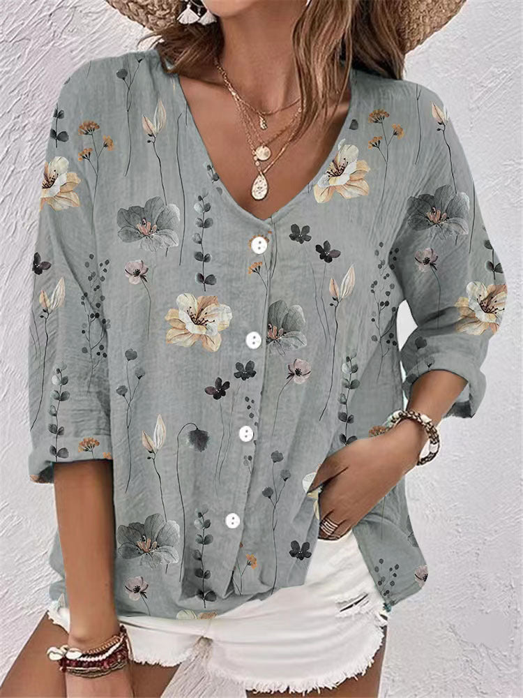 Damen Bluse mit floralem Druck und lässigem Schnitt