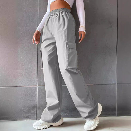 Damen Cargo-Hose mit seitlichen Taschen und elastischem Bund