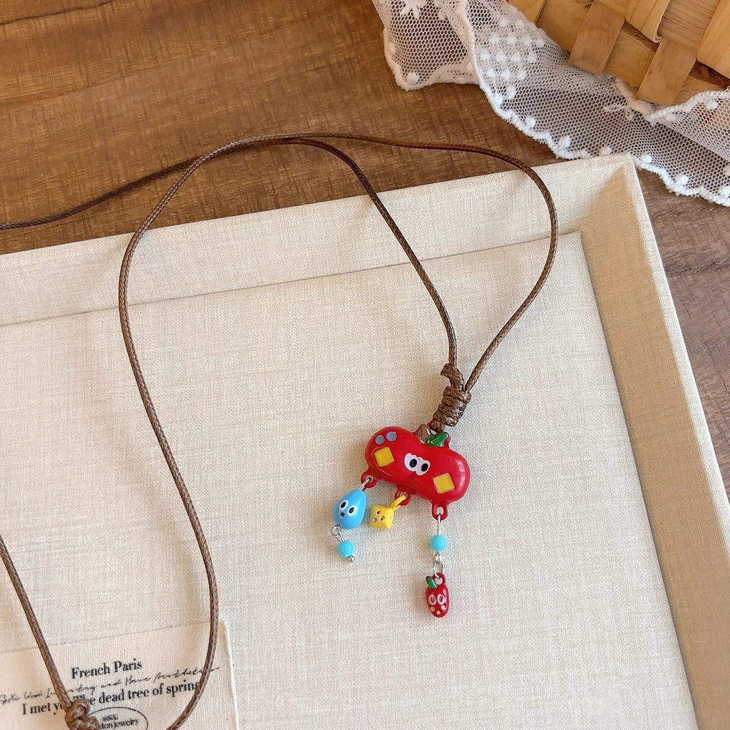 Damen Kette mit kreativem, farbenfrohem Anhänger aus handgefertigten Materialien Shop Nory