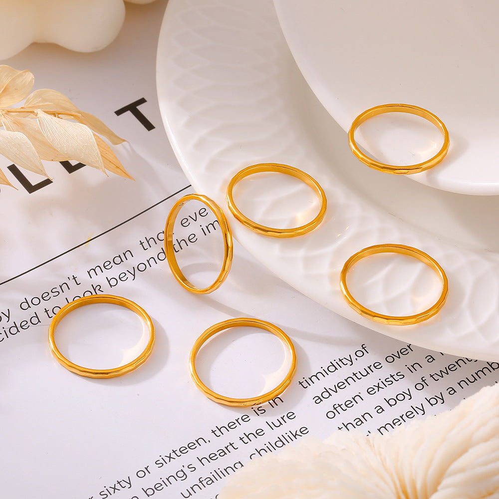 Damenring aus hochwertigem Titanstahl mit elegantem, glattem Design Shop Nory