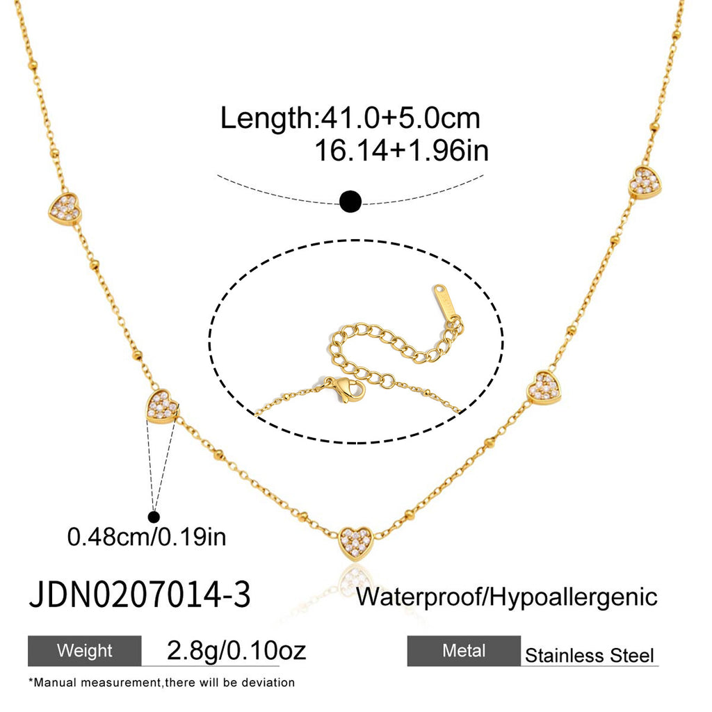 Damen Halskette mit funkelnden Zirkonia und wasserfester Edelstahlverarbeitung Shop Nory