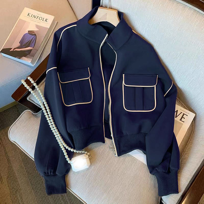 Damen Modische Cropped-Jacke mit Taschen Shop Nory