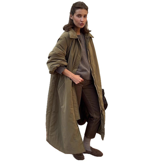 Damen Oversize Wattierter Mantel mit Ballon-Saum und Raglanärmeln Shop Nory