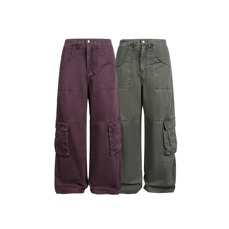 Damen High‑Waist Cargo‑Hose im Wide‑Leg‑Stil mit aufgesetzten Klappentaschen und markanten Nahtdetails Shop Nory