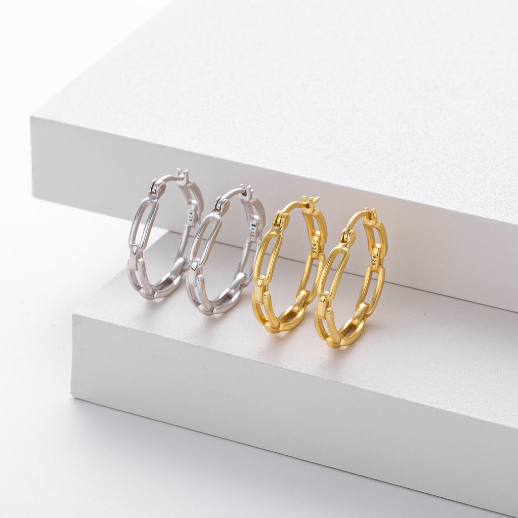 Damen Ohrhänger im modernen Kettendesign aus 925 Sterlingsilber Shop Nory
